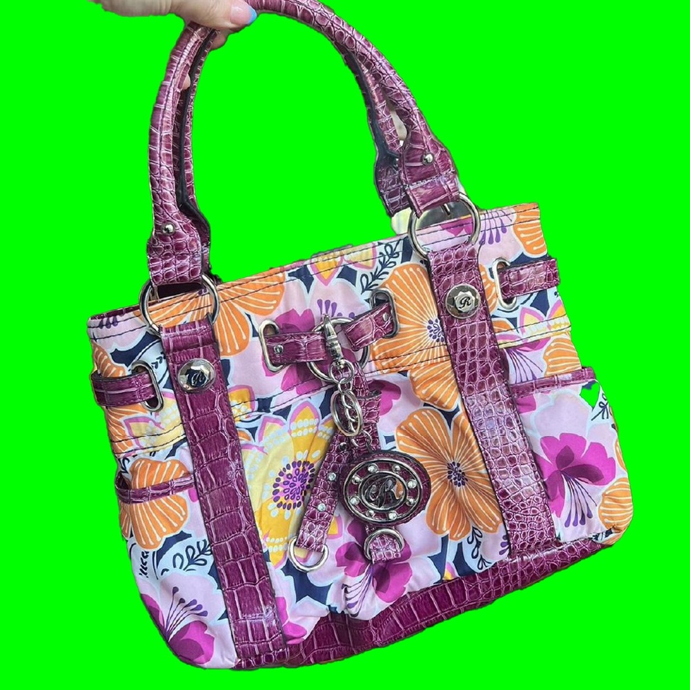 Maximalist Mcbling Floral Mini Tote Y2K
